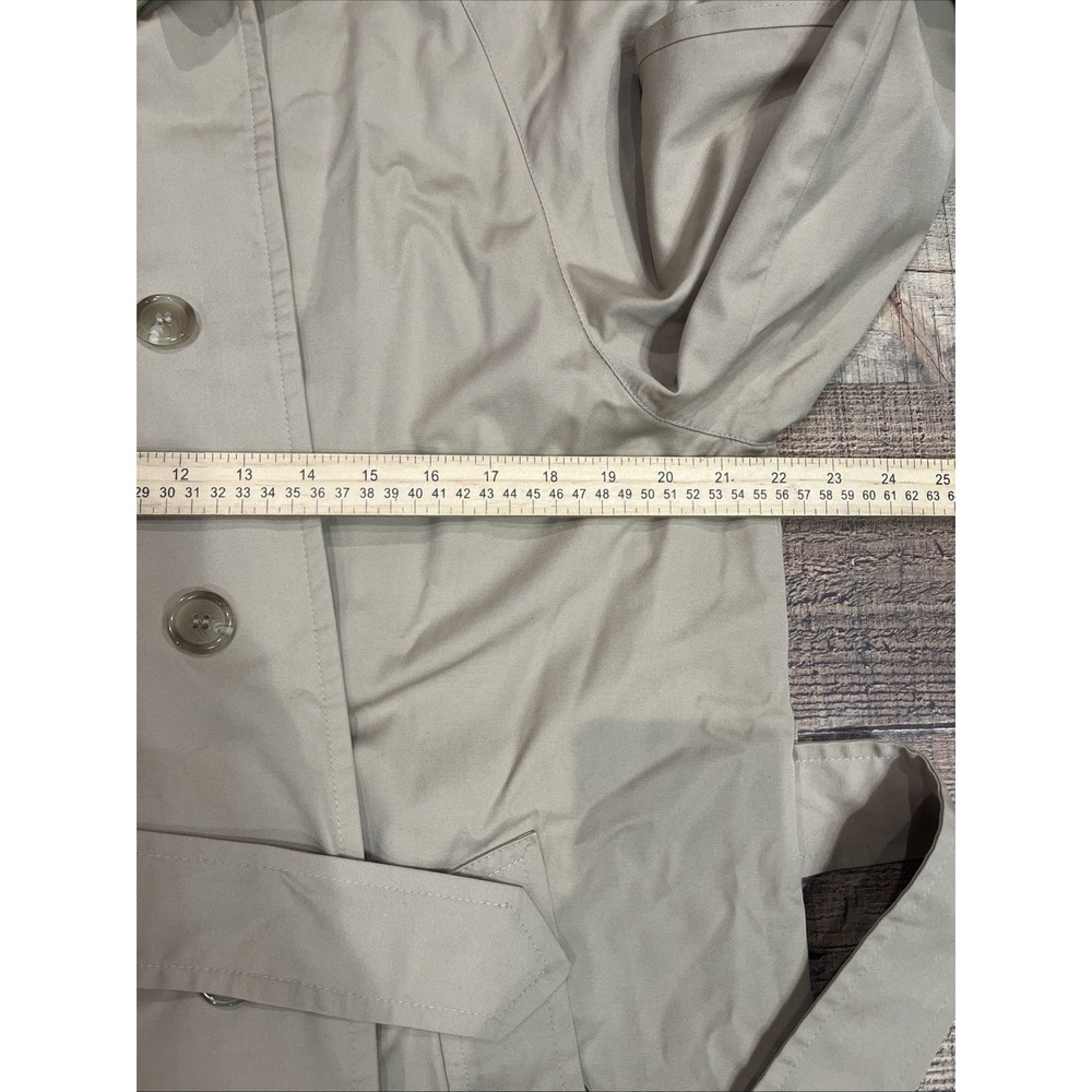 Vintage Ralph Lauren Trench Coat Park Men's Large Beige Belted Pockets HK - Picture 4 of 12